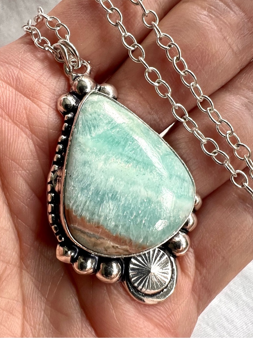 925 Divine Alignment Hememorphite Pendant Necklace